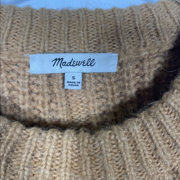 MADEWELL WOMENS CHARLEY PULLOVER SWEATER TAN ALPACA WOOL SMALL - Picture 3 of 6